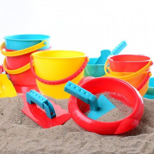 Durable Sand Toys Plastic Beach Buckets and Shovels