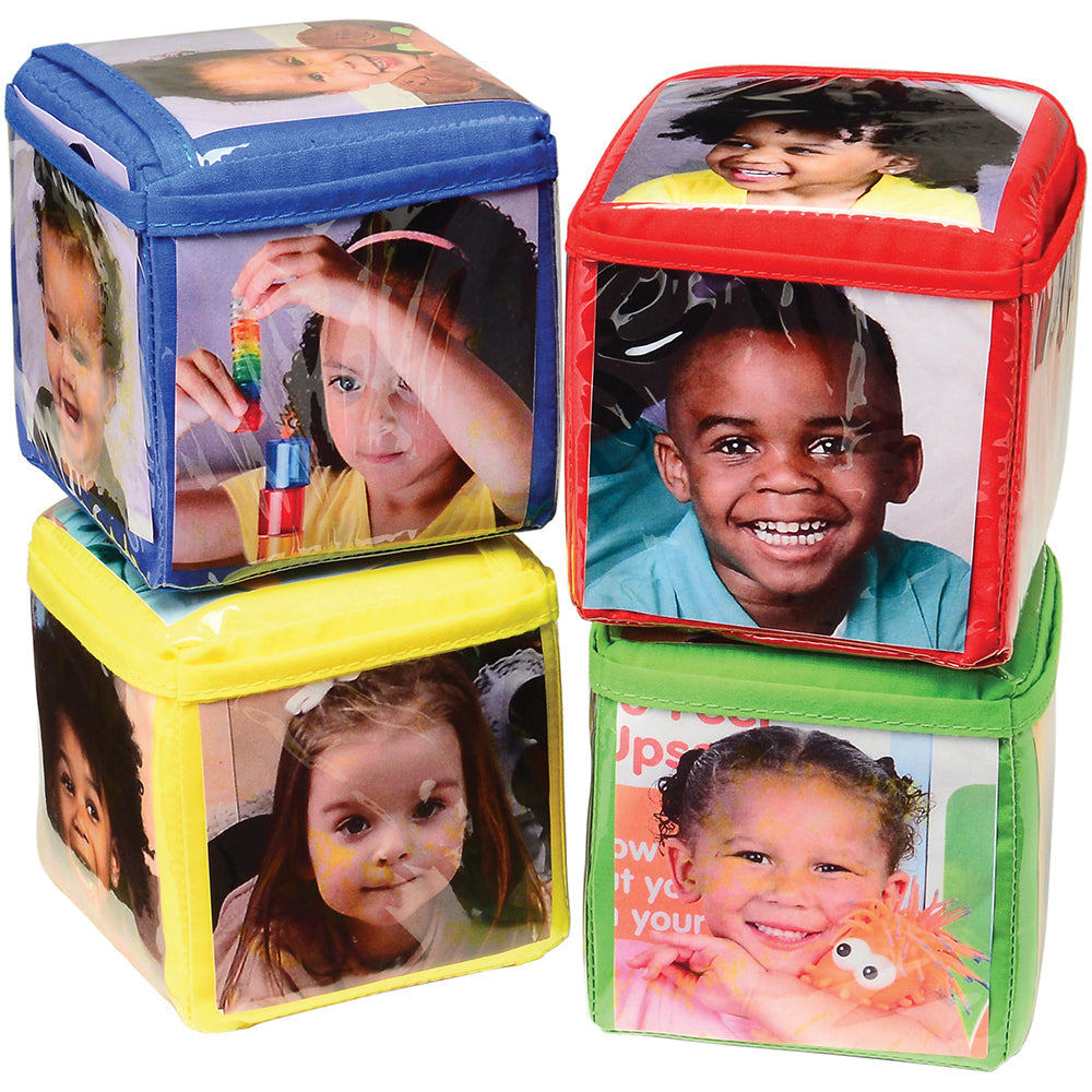 Photo Pocket Stacking Blocks Learning Cube Toy Educational Game...