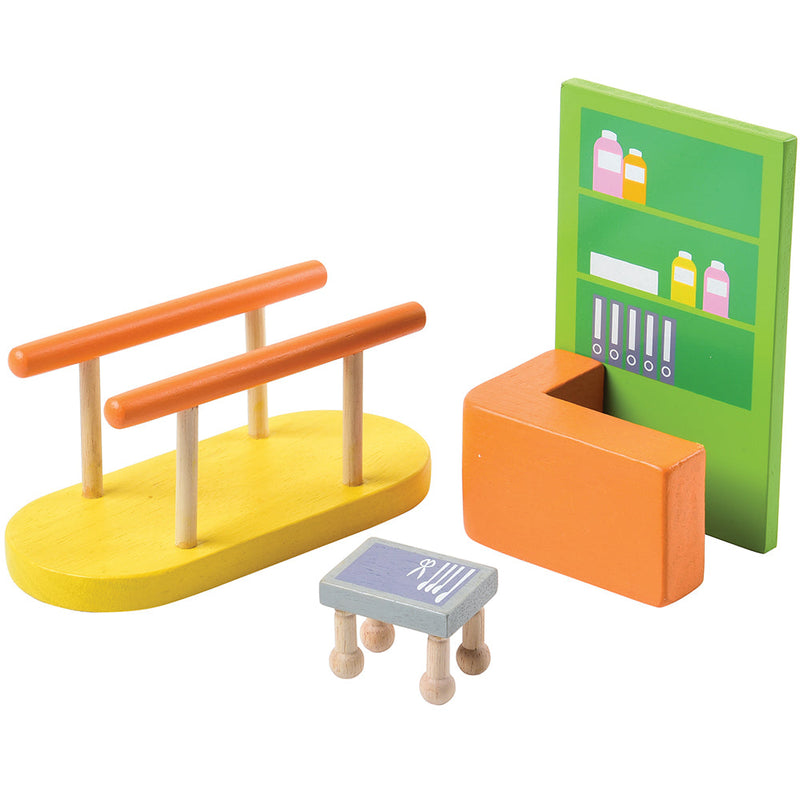 Hospital Play Set | 27-Piece Wooden Medical Playset with Figures, Beds ...