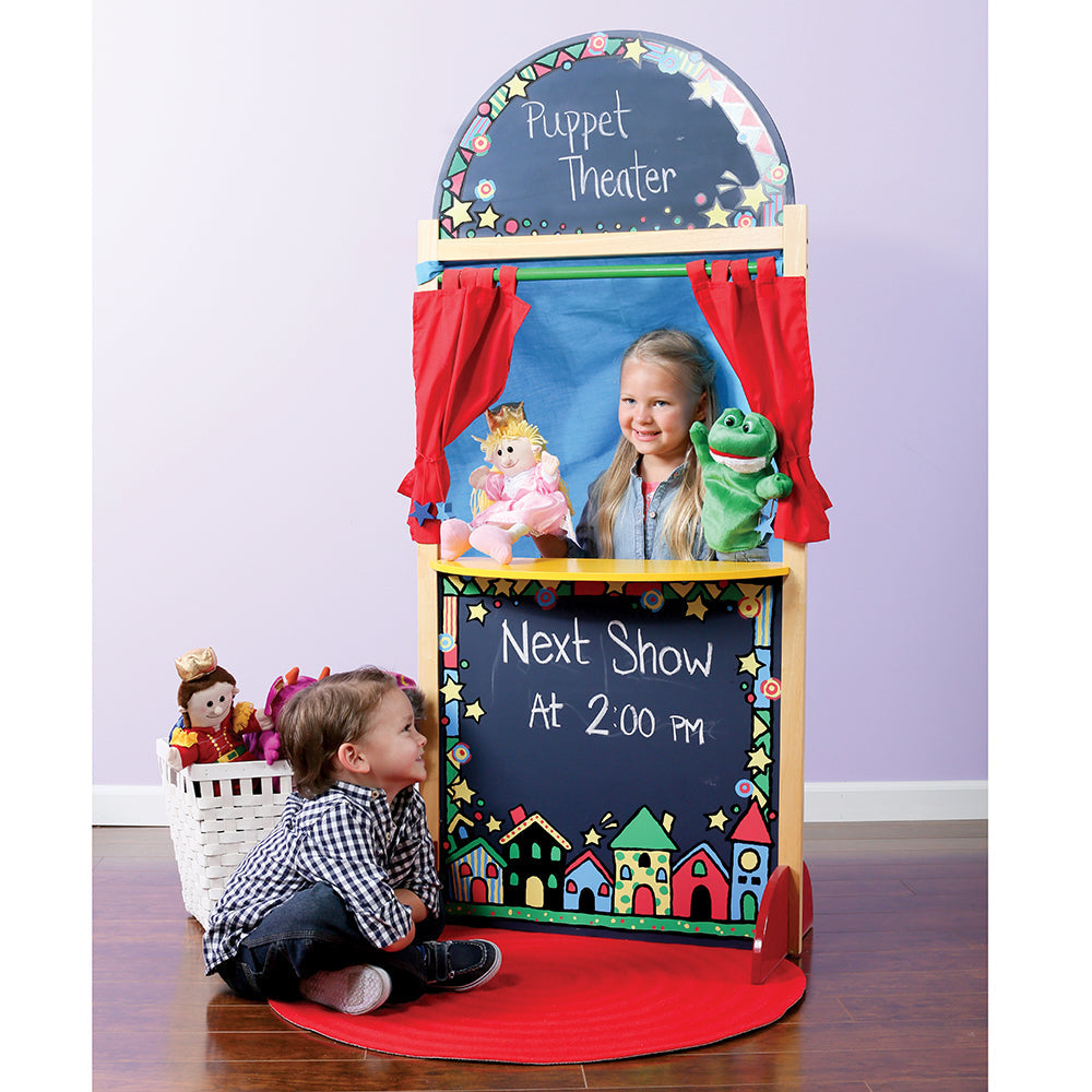 Hard wood Puppet Theater with chalkboard