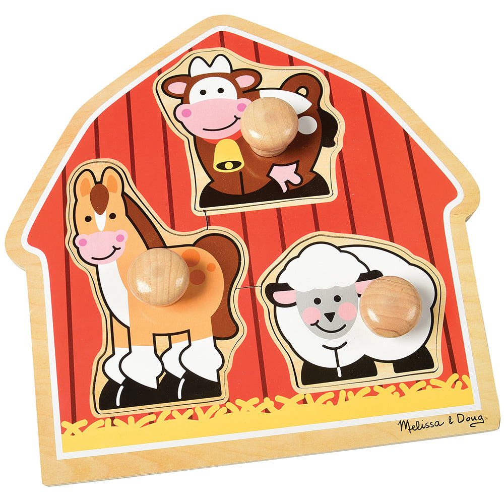 Melissa & Doug® Beginner Backyard Barn Animals Knob Puzzle - 3 PC