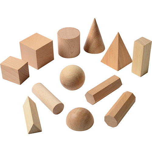 Geometric Solid Wood Blocks - Set of 12