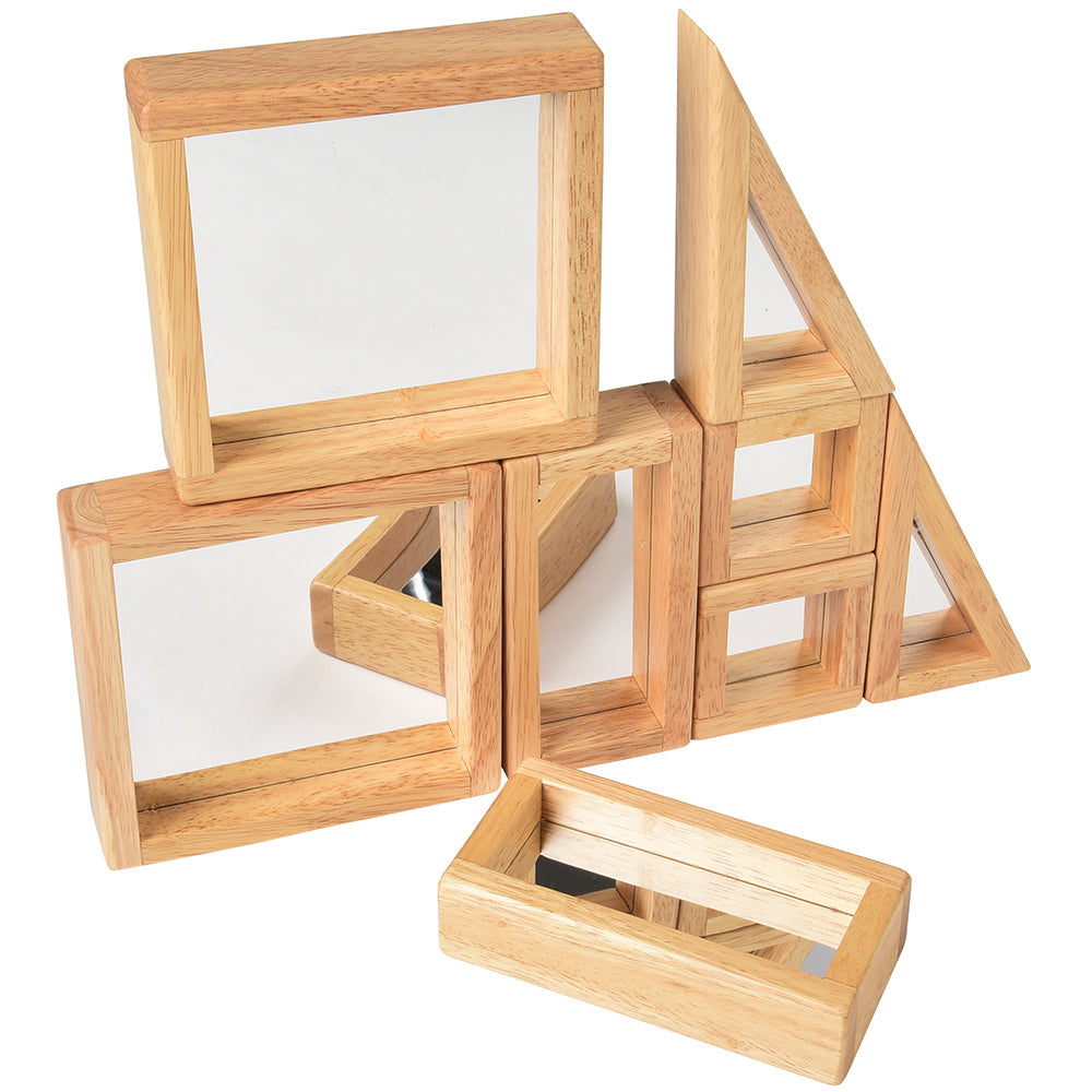 Mirrored Blocks for Kids | 8-Piece Geometric Set with Acrylic Mirrors | Ages 3+