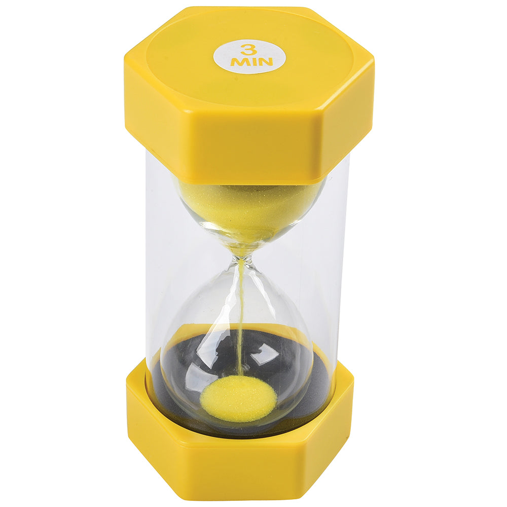 3 Minute Sand Timer for Kids | Large 6¼" Visual Timer for Classroom Use MTC-474