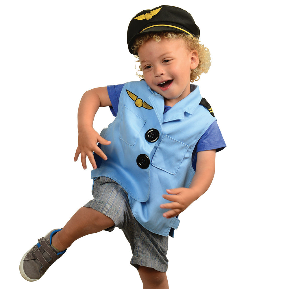 Cre8tive Minds Pilot Toddler Dress Up Vest Hat