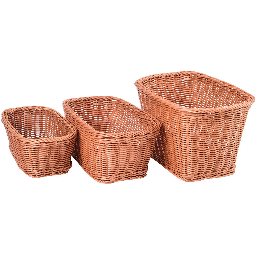 Multi-Sized Rectangle Plastic Woven Baskets