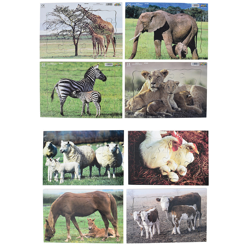 Real Life Mother & Baby Animal Puzzles - Both Sets