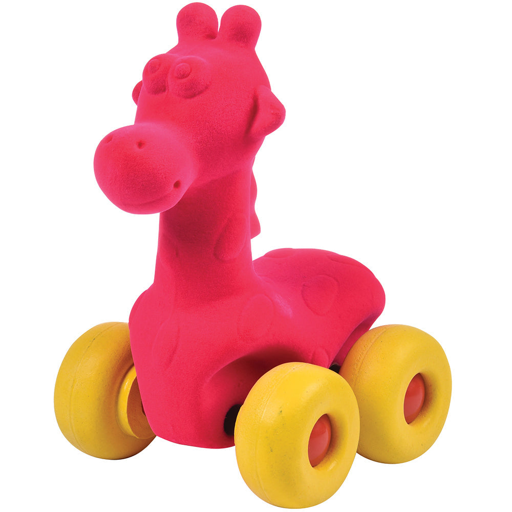 Rubbabu&reg; Giraffe on Wheels, Pink