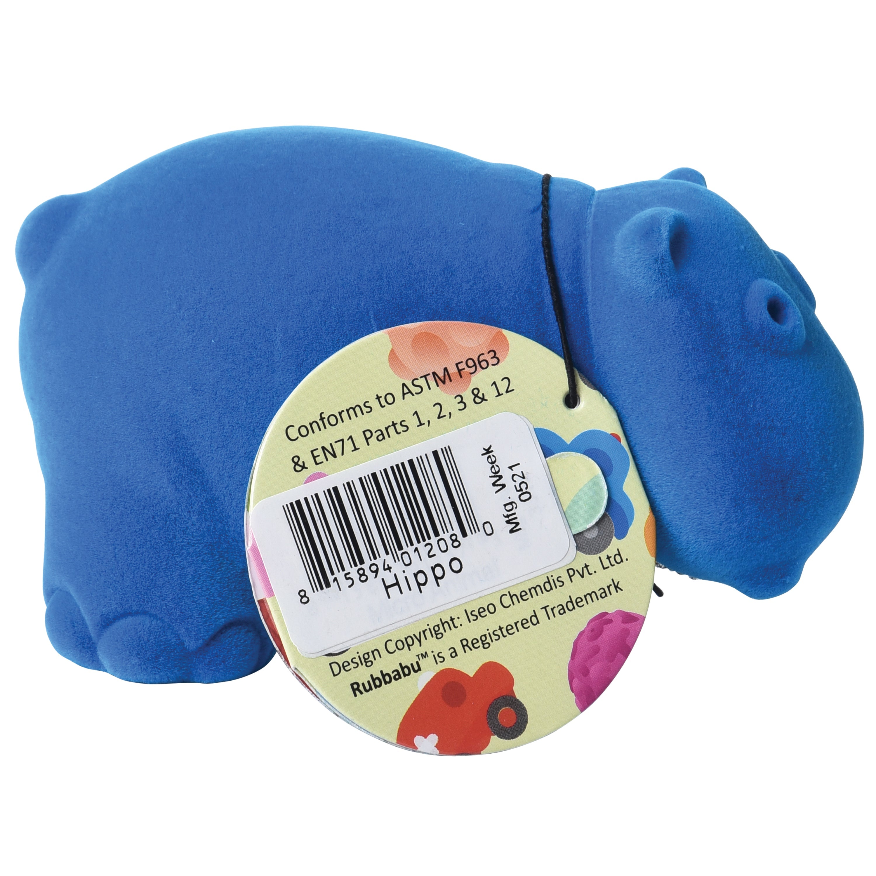 Rubbabu&reg; Animal Buddy Hippo, Blue