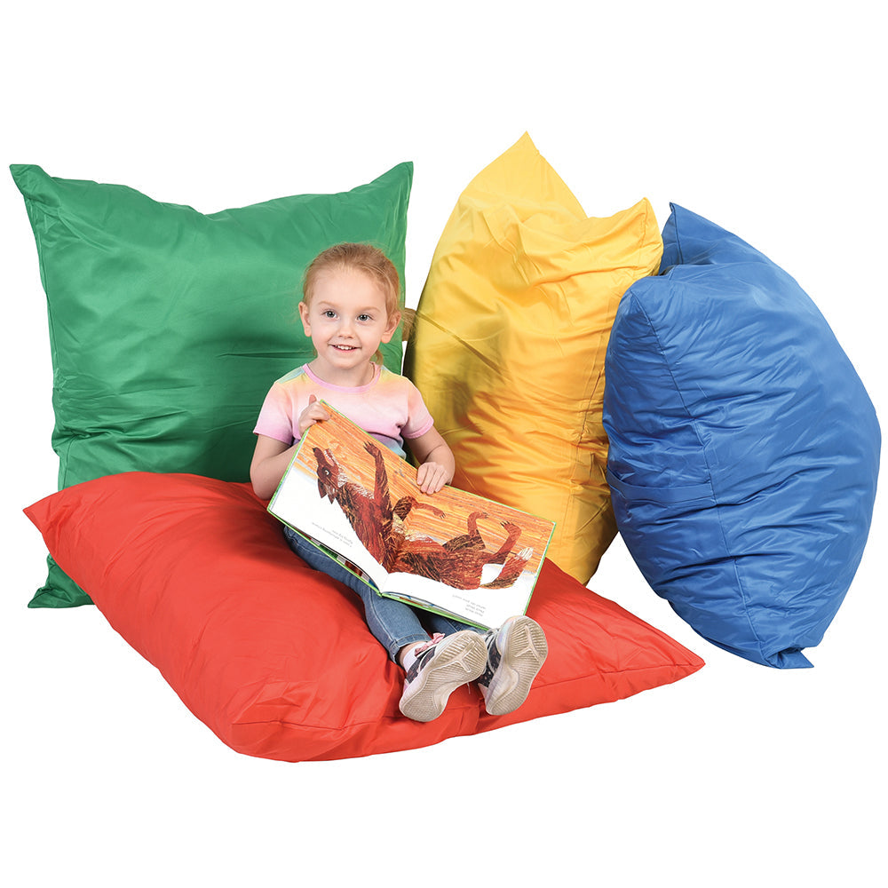 Giant Cuddle Up Pillows Set of 4 Cozy Safe and Easy to Clean Floor Seating for Classrooms