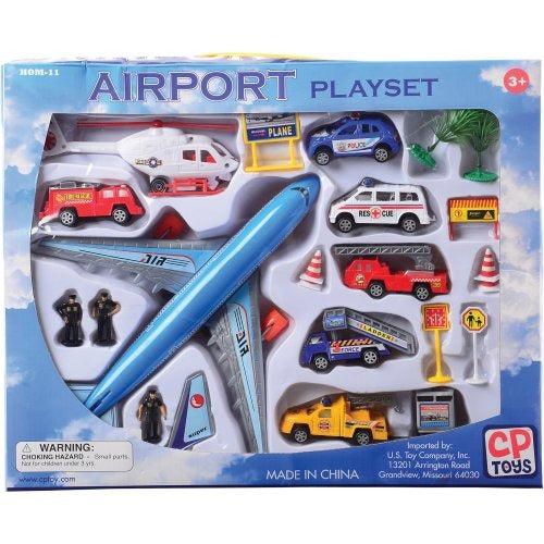 Airport Playset w/ Vehicles & Accessories
