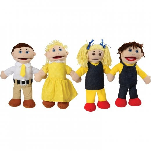 "Full Bodied" Open Mouth Puppets - Caucasian Family