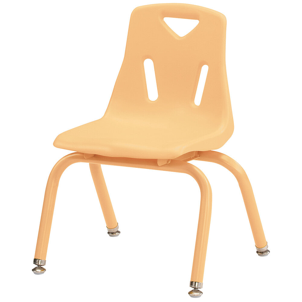Camel 12" Stacking Chair with Powder-Coated Legs