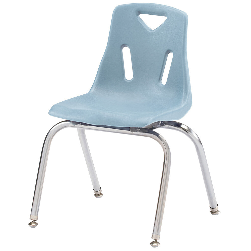 Coastal Blue 14" Stacking Chair with Chrome Legs