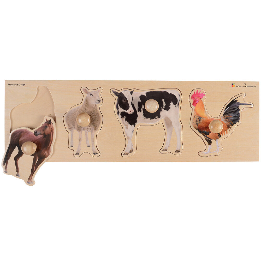 Extra Wide Knobbed Puzzle - Farm Animals