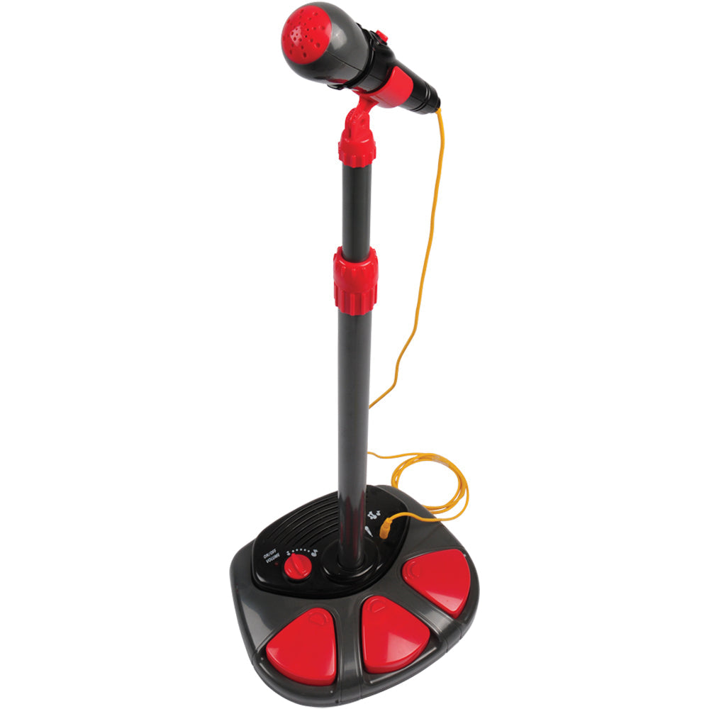 Stage Microphone with Sound Effects & Foot Pedals | Adjustable Stand, Applause, Drum Sounds