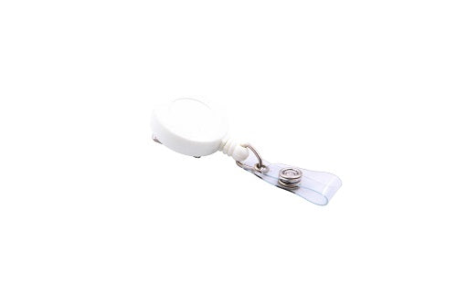 ID Card Reel with Swivel Clip/White