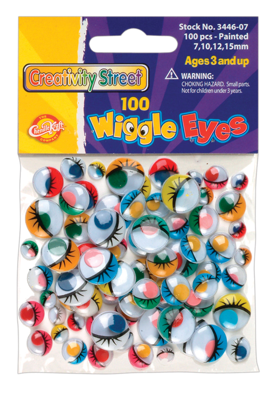 Wiggle Eyes Assorted - Painted 100 pcs.