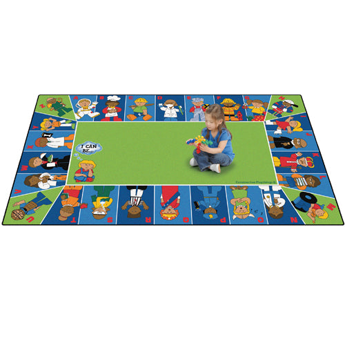 I Can Be...ABC Rug by Carpet for Kids® | 7'6" x 12' Classroom Rug with Letters & CKD-202