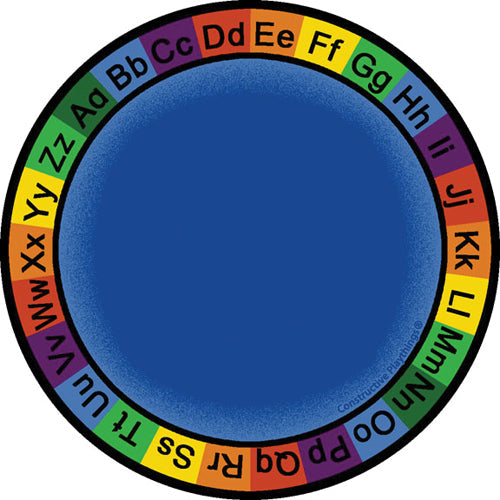 Abc Blue Rug Constructive Playthings® ABC Rainbow 6' Circle Rug | Colorful Alphabet ...