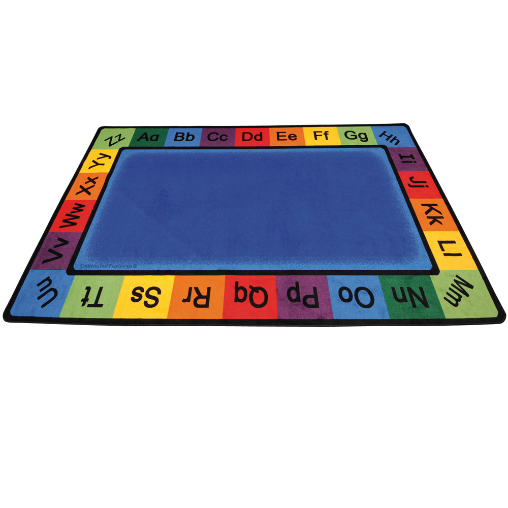 ABC Rainbow Alphabet Rug for Classrooms | 7' x 12' Rectangle, Blue ...