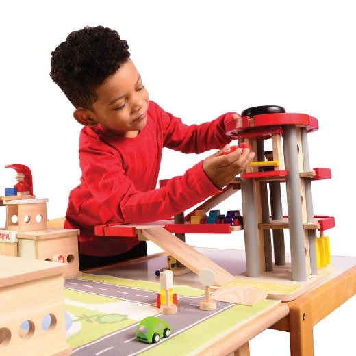 Wooden Town & City Combo Set with Play Mat