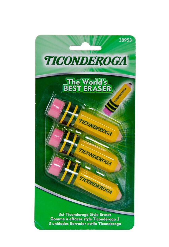 Ticonderoga® Pencil Shaped Eraser - 3 pk