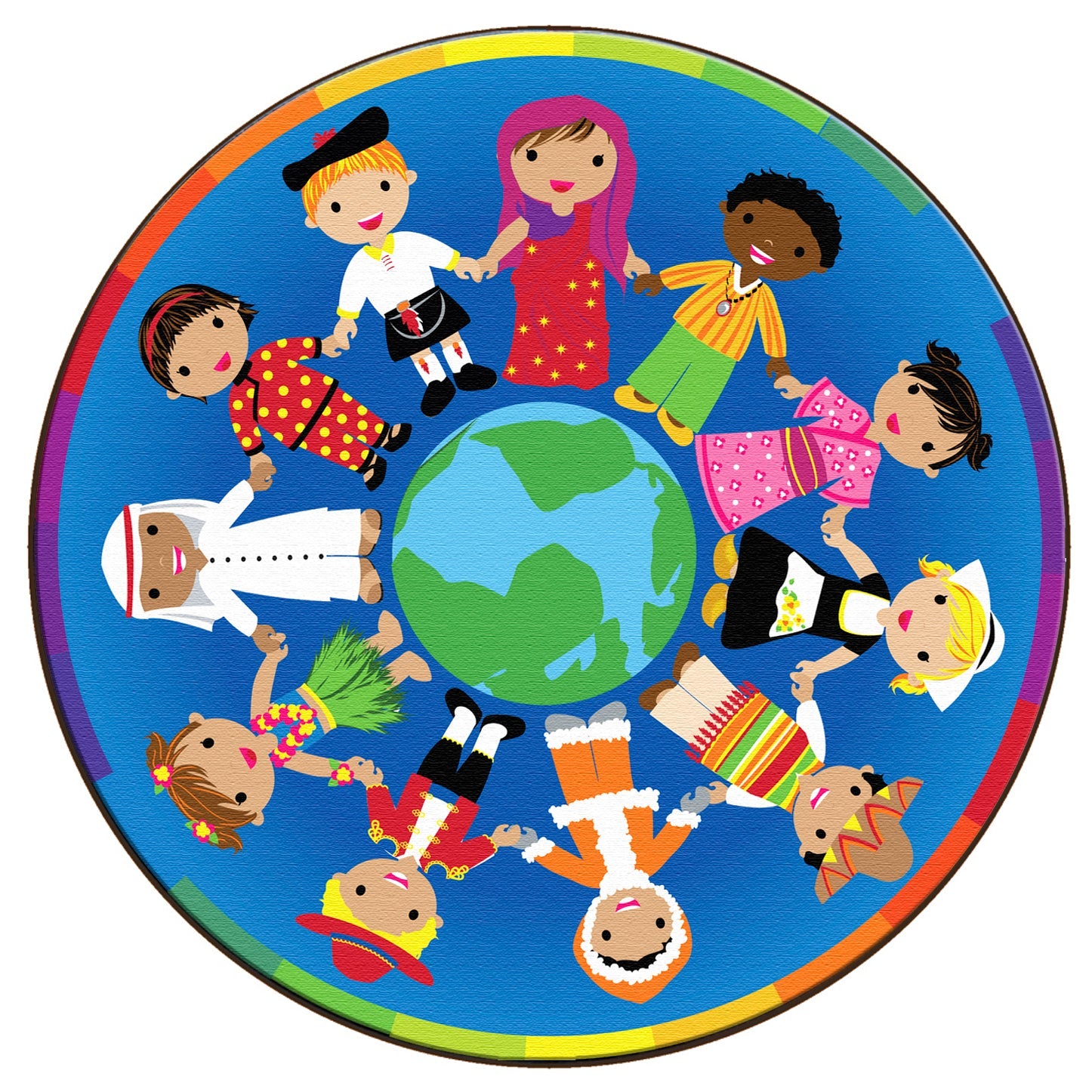 Friends Around the World 6' Round Rug FLG-27