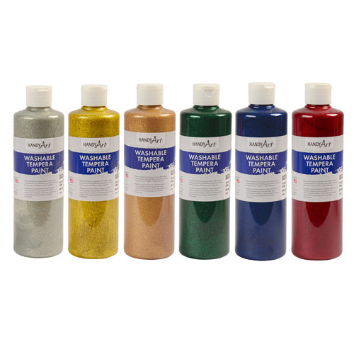 Washable Tempera Glitter Paint - Set Of All 6