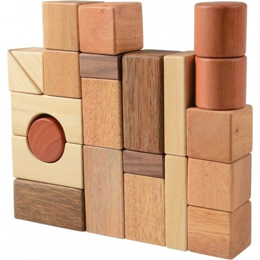 Natural Wooden Building Blocks for Kids