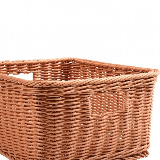 Rectangle Plastic Woven Basket/w Handles