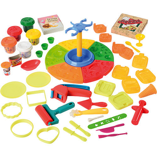 Deluxe Dough Food Set | 51-Piece Pretend Play Kitchen with Dough, Molds & Tools
