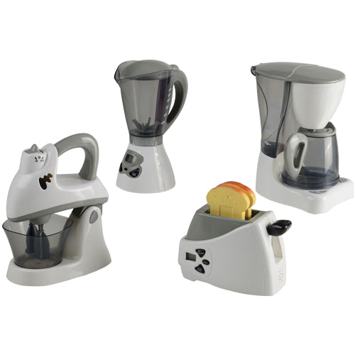 Action-Fun Toy Kitchen Appliances | Realistic Mixer, Blender, Coffee Maker & Toa PGL-2