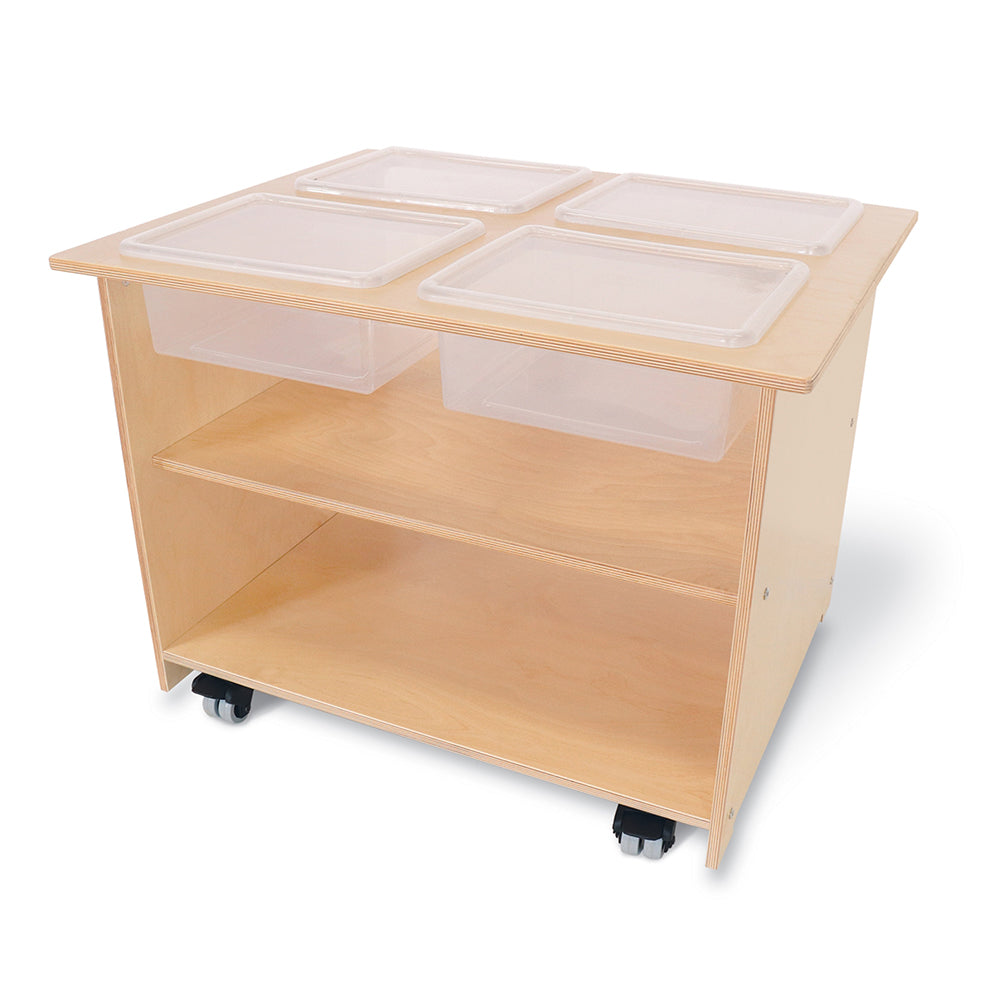 Eco-Friendly Mobile Sensory Table with Trays & Lids: Ideal for Early Educators WB-1775